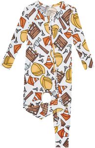 Posh Peanut Convertible Baby Sleepers - Footless Baby Pajamas with 2 Way Zipper for Easy Diaper Changes (3-6 Months) Construction Time