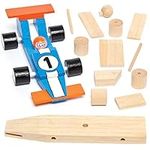 Baker Ross AG769 Paint Your Own Wooden Racing Car, Craft Kits for Kids to Assemble, Design and Decorate (Pack of 2), 2 Pack