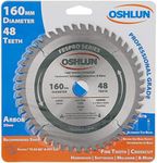 Oshlun SBFT-160048 160mm 48 Tooth FesPro Crosscut ATB Saw Blade with 20mm Arbor for Festool TS 55 EQ, DeWalt DWS520, and Makita SP6000K