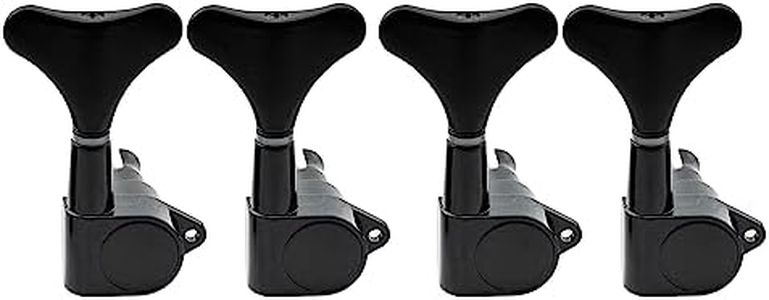 Musiclily 4-in-line Sealed Bass Tuning Pegs Keys Machine Head Tuners Set Right Hand for Gotoh Style Bass,Black