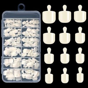 krofaue 240Pcs Kids Press on Nails with Handle - Short Fake Nails for Girls 12 Sizes Soft Gel Nail Tips for Safe & Fun DIY Nail Tips Art for Children 3-11(Nature)