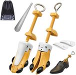 JJDPARTS Shoe Stretcher Pair 4-way Shoe Expander Widener Shoe Tree Extender for Wide Feet with Shoe Horn (S (for Women's Size UK Size 3.5-8) Yellow)