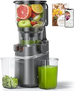 AMZCHEF Cold Press Juicer with 165mm Large Feed Chute, Slow Masticating Juicer for Whole Fruits & Vegetables, Triple Filter, Copper Motor, High Juice Yield, Easy to Clean, Grey