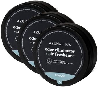 Azuna Car Air Freshener & Auto Odor Eliminator Pods Trio | New Car Scent | Plant Powered by 100% Australian Tea Tree Oil | Long Lasting and No harsh chemicals | Made in USA | 3 Pack of 2oz Pods