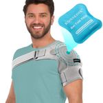 KONSEDIK Recovery Shoulder Brace for Men&Women,Shoulder Stability Supports,Adjustable Fit Sleeve Wrap,for Shoulder Injuries,Tendonitis,Dislocation,Torn Rotator Cuff,AC Joint Pain Relief (Gray,Medium)