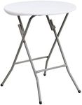 Flash Furniture Elon 2' Round All-Occasion Plastic Folding Event Table, Foldable Portable Banquet Table for Indoor/Outdoor Events, White