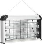 Outsunny Wall Hanging Bug Zapper, 30W Electric Fly Zapper Mosquito Killer, 60㎡ Coverage Insect Killer, Indoor Outdoor Use, Silver