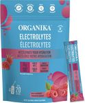 Organika Electrolytes Powder- Wild Raspberry Sachets- On the Go Hydration and Electrolyte Replenishment 3.5g x 20ct