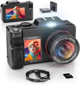 5K-Digital-Cameras for Photography: 2026 Upgrade 80MP 3.5"+2" Dual Screen for Self-Framing 18X Zoom Autofocus Vlogging Camera for YouTube/Content Creators/Beginners/Travel, 32GB Card, 2 Batteries