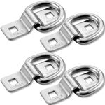 Robbor D Ring Tie Down Anchor 4 Pk Surface Mount Tie Down Ring Heavy Duty 6000 Pound Breaking Strength Super Strong Forged Steel for Trailer Cargo Control Tying Down Motor bikersATV's