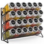 Fuleadture 3-Tier Spice Rack Free Standing, Counter Spice Organiser, Metal Seasoning Bottle Organizer for Kitchen, Countertop, Cupboard, Pantry - 2Pcs, Black