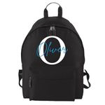 D&T Personalised Kids Backpack for Girls and Boys: WaterProof Back to School, Customised with Monogrammed Initials & Names. A Unique Rucksack Ideal for School Children Black/Black O/S