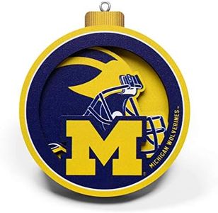 YouTheFan NCAA Michigan Wolverines 3D Logo Series Ornament, team colors