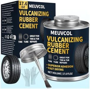 Vulcanizing Cement – 17.6 Oz Rubber Cement All Purpose for Tire Patch, Plug & Tube | Professional Tire Repair Glue with Brush for Motorcycle, Bike, Car | Clear, Fast Drying Tire Patch Glue Heavy Duty