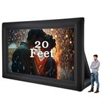 QILEBA 20 Feet Inflatable Projector Movie Screen for Outdoor, Portable Blow Up Projection Screen with Air Blower, Front/Rear Projection for Backyard Pool Party Movie Nights (20ft)