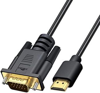 HDMI to VGA Cable Adapter, Gold-Plated, 6 Feet Male to MaleCord for Computer, Desktop, Laptop, PC, Monitor, Projector, HDTV, and More (NOT Bidirectional) -1.83M