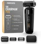 MANSCAPED® The Chairman™ PRO Men’s Foil Shaver - Two Interchangeable Blade Heads, SkinSafe® Four-Blade Foil & Stubble Trimmer, Face Shaver, USB-C & Wireless Compatible Charging, Gentle on Neck Area