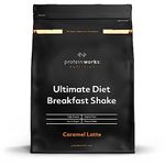 Protein Works - Ultimate Diet Breakfast Shake , Low Calorie Breakfast Shake , High Protein , Low Sugar Breakfast , 9 Servings , Caramel Latte , 500g