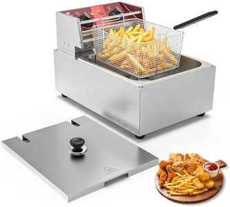 CYRDER Electric Deep Fryer with Basket 10L /10.5QT 1500W 110V, UL-Certified Countertop Fryer, Thermostat, Overheat Protection, 30-Min Timer for Home and Commercial Use