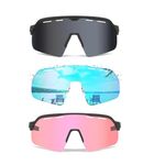 INMKALI 3 Pack Cycling Glasses, Baseball Sunglasses Running Sunglaases for women Clear Vision Baseball glasses Sports Revo Sunglasses