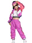 LOLANTA Teenager Girls Dance Clothing Set, Hip Hop Modern Jazz Team Performance Costume, Girls Dance Wear Sets (Rose red, 13-14)