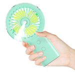 Kternay Mini Handheld Fan,Portable Misting Fan, 4000mAh USB Rechargeable Desk Fan with Power Bank,17ml Water Tan with 3 Speeds Adjustable for Home Outdoor Desktop Makeup Travel (Green)