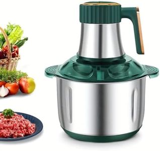 SANGOZ'S 3L Stainless Steel Electric Meat Grinders with Handle, Food Processor with 4 Sharp Blades for Baby Food, Meat, Nuts, Onion, Vegetables (3L) Green (SZ-sseg*1)