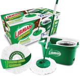 Libman Tornado Spin Mop System Plus 1 Refill Head – Total Mopping System Includes Heavy Duty Microfiber Head, Sturdy Handle, and 1 Extra Replacement Mophead, Safe on All Hard Surfaces, Green