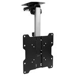 Mount-It! Flip Down TV and Monitor Mount | Ceiling Kitchen Overhead and Under Cabinet Mount | Fits Flat Screens 13 15 17 19 21.5 24 27 32 37 Inches | VESA Compatible 75-200 | Height Adjustable