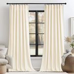 StangH Ivory Velvet Curtains for Window - Heavy Velvet Privacy Thermal Drapes, Elegant Decor White Backdrop Curtains 96 inches Long, for Dining Room/Apartment/Wedding, Ivory, W52 x L96, 2 Panels