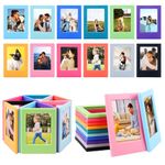 PIAOPIAONIU 12 Pack 3 Inch Magnetic Photo Frame Plastic Table Picture Frame Holder Cute Mini Colorful Photo Display for Home Fridge Office Hold Photos Memo Messages Lists