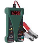 MOTOPOWER MP0514E 12V Digital Car Battery Tester Voltmeter and Charging System Analyzer with LCD Display and LED Indication - Midnight Green Rubber Paint