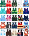 Geyoga 24 Pcs Kids Community Helper Dress Up Vest Career Cosplay Cloth Toddlers Occupation Pretend Play Costume