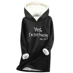 My Recent Orders Yes I'm Still Freezing Hoodies for Women UK Long Sleeve Fleece Sweatshirt Fall Winter Oversized Pullover Tops 2024 Fashion Thick Warm Solid Color Jumper Shirts Sweater