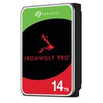 Seagate IronWolf Pro, 14 TB, NAS Internal Hard Drive, CMR 3.5 Inch, SATA 6 Gb/s 7,200 RPM, 256 MB Cache, for RAID Network Attached Storage, 3 years Rescue Services, FFP (ST14000NE0008)