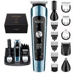 Brightup Beard Trimmer, Electric Razor Hair Trimmer for Men, USB Rechargeable Hair Clippers Shavers Mens Grooming Kit for Body, Nose, Mustache, Facial, Grooming Kit Gifts for Men Husband Father