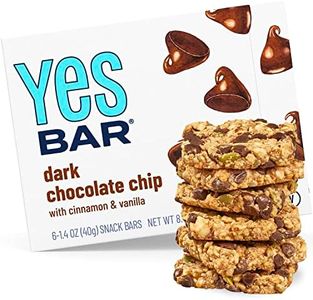 The YES Bar – Dark Chocolate Chip – Plant Based Protein, Decadent Snack Bar – Vegan, Paleo, Gluten Free, Dairy Free, Low Sugar, Healthy Snack, Breakfast, Low Carb, Keto Friendly (Pack of 6)