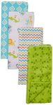 Luvable Friends Baby Layered Flannel Burp Cloth, Alphabet 4pk, One Size (Pack of 4)