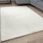 THE RUGS Living Room Rug - Shaggy Soft And Elegant Carpets For The Bedrooms And Kitchen, Easy To Clean, Many Different Sizes (80x150 cm, White)