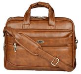 Zipline Office Synthetic Leather laptop bag for Men women, 15.6" compatible laptop Messenger Bags for Men & Women (1-Tan Bag)