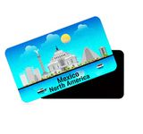 dhcrafts Rectangular Rubber Fridge Magnet/Magnetic Card Blue North America Mexico Design Pack of 1 (8.6cm x 5.4cm)