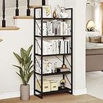 YITAHOME 5-Tier Bookshelf, Freestanding Black Book Shelf, Modern Minimalist Open Display Storage Book Shelves Standing Shelving Unit for Living Room Bedroom Home Office, Black