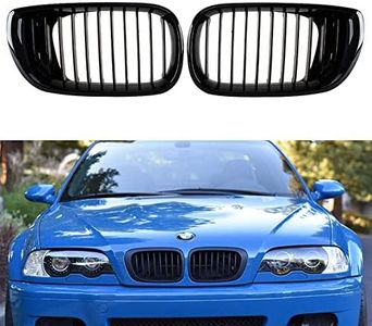 B-M-W E46 Grill Front Kidney Grille for 2002-2005 3 Series 4-Door 320 325 325i 330 Sedan Wagon 4D Car (Gloss Black)