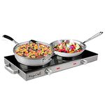 MegaChef Infrared Double Cooktop Ceramic, Black