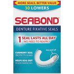 Seabond Denture Fixative Seals, Soft Adhesive Cushion, Last All Day, Protect Gums & Help Seal Out Food Particles, 30 Lowers