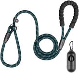 Slip Lead Dog Leash, 6 FT x 1/2'' Heavy Duty Dog Leash for Large Dogs That Pull with Padded Handle & Highly Reflective Threads, No Pull Dog Training Leash for Medium/Large Dog, Black