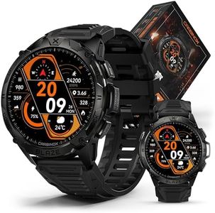 CARBINOX Blaze Smart Watch with GPS (Sport Mode), Rugged Fitness Tracker Waterproof IP69K, Compatible with Android and iOS, 170+ Sports Modes, Gorilla Glass Screen, Make/Receive Calls (Round)