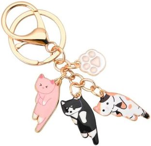 Kefley Cat Pendant Keychain Cute Animal Cat Charm Key Chains for Backpack Kawaii Cat Themed Gifts for Pet Owner Veterinarian Cat Lovers Christmas Birthday Gift Cat Accessories for Women Girls