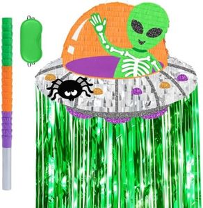 WERNNSAI Alien Piñata- Halloween Party Game Decorations with Bat Blindfold