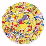 Winnie the Pooh Stickers for Laptop(50 Pcs),Gift for Kids Teens Adults Girl,Bear Waterproof Stickers for Water Bottle,Vinyl Stickers for Scrapbook,Journal,Dairy,Skateboard